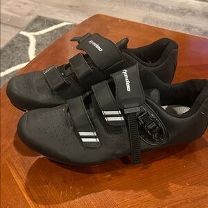 Black Cycling Shoes with Velcro Straps (349)